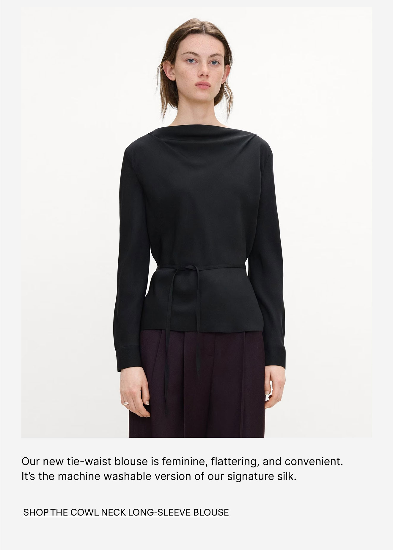 Shop The Cowl Neck Long-Sleeve Blouse